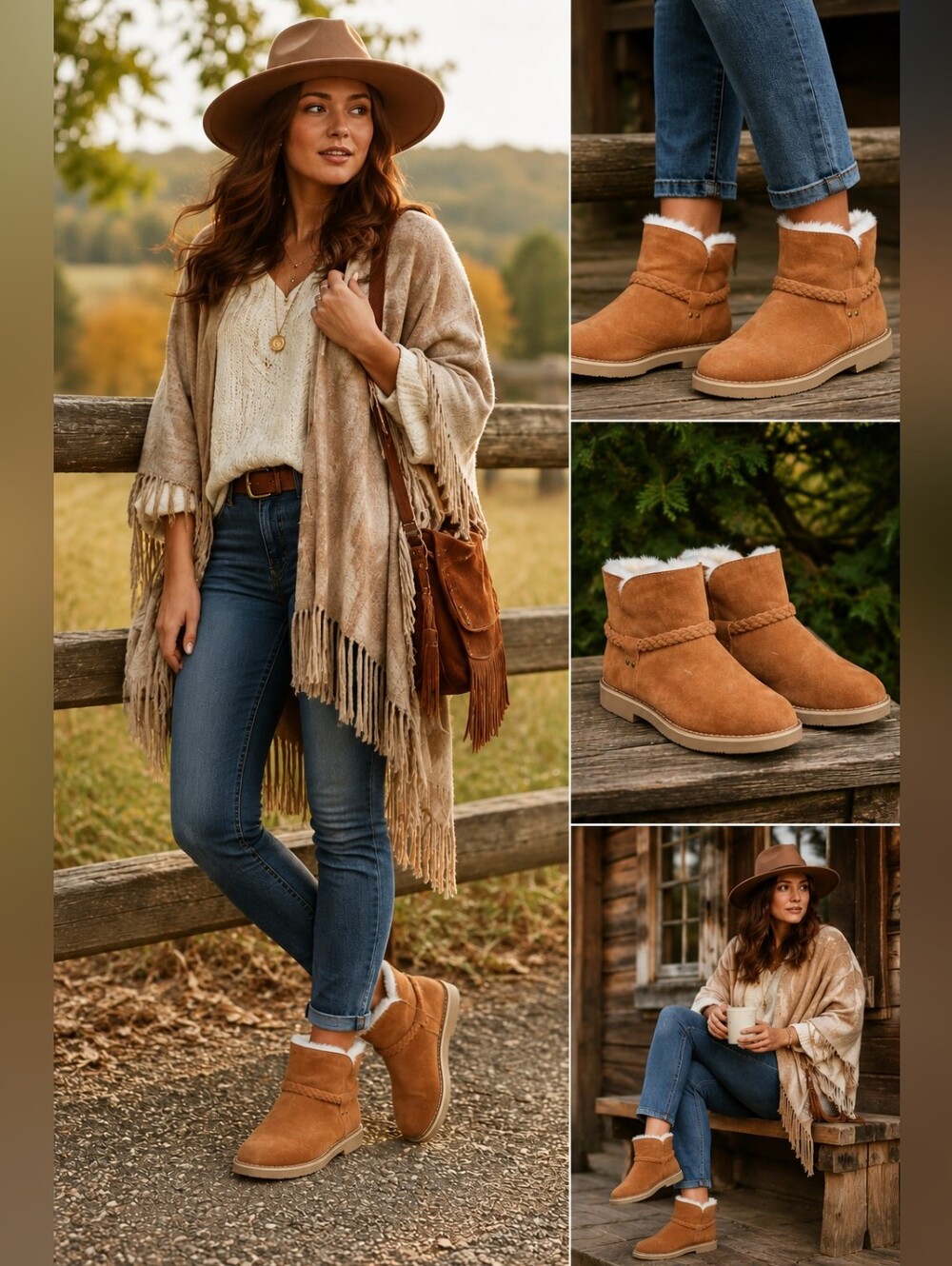 Style & Co. Fur-lined Leather Ankle Booties